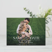 モダンでおしゃれな結婚式 Save The Date フォト 招待状 (スタンド正面)