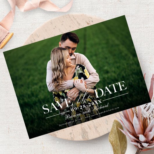モダンでおしゃれな結婚式 Save The Date フォト 招待状