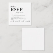 モダンでおしゃれな結婚式RSVPカード エンクロージャーカード (正面/裏面)