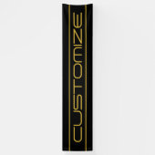 モダンでおしゃれな編集可能なゴールドテキストとラインストライプ 横断幕 (縦)