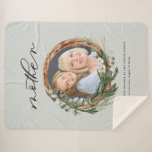 モダンでおしゃれな葉の飾り写真の母 シェルパブランケット (正面(横))