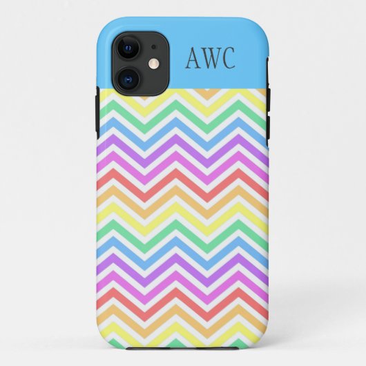 モダンでおしゃれな虹色のシェブロン Case-Mate iPhoneケース (裏面)