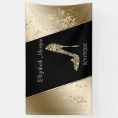 モダンでおしゃれな輝き、ダイヤモンドのハイヒール 横断幕 (縦)