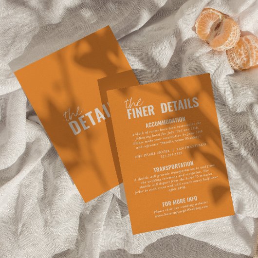 モダンでおしゃれな遊び心あふれるカラフルな結婚式の詳細 エンクロージャーカード