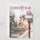 モダンでおしゃれな雑誌の表紙 クリスマスパーティー 招待状 (正面)
