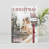 モダンでおしゃれな雑誌の表紙 クリスマスパーティー 招待状 (スタンド正面)