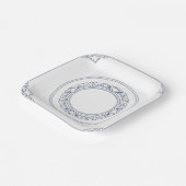 モダンでおしゃれな青と白の磁器 チャイナ風スタイル ペーパープレート (傾斜あり)