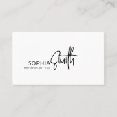 モダンでおしゃれな黒と白の手書きスクリプト 名刺 (正面)