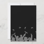 モダンでおしゃれな黒の写真 卒業発表 招待状 (裏面)