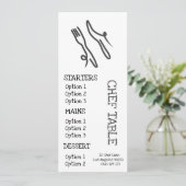 モダンでおしゃれな黒灰白のレストランメニュー メニュー (スタンド正面)