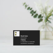 モダンでおしゃれな黒 名刺 (スタンド正面)
