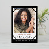 モダンでおしゃれな2枚の写真が入った卒業おめでとうカード 箔招待状 (立ち正面)