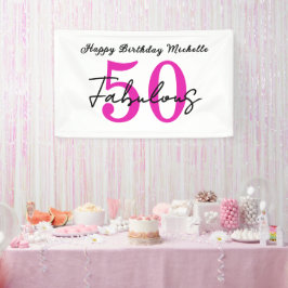 モダンでおしゃれな50歳の誕生日パーティー 横断幕