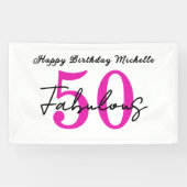 モダンでおしゃれな50歳の誕生日パーティー 横断幕 (横)