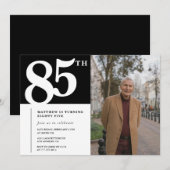モダンでおしゃれな85歳の誕生日招待状 写真入り 招待状 (正面/裏面)
