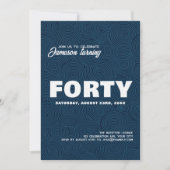 モダンでおしゃれな | 40歳の誕生日写真 招待状 (正面)