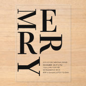 モダンでおしゃれなMERRY Christmasデザイン アクリル招待状 (正面)