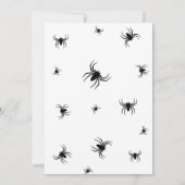 モダンでおどろおどろしいクモの巣 ブラック&ホワイト ハロウィン 招待状 (裏面)