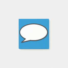 モダンでおもしろいコミック風吹き出し 青 ポストイット