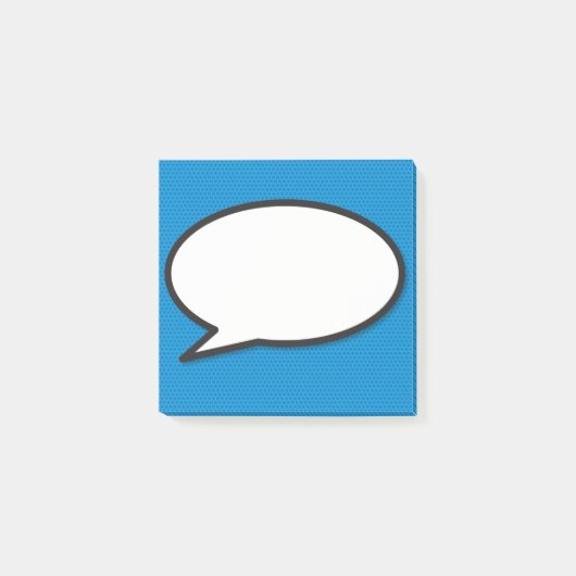 モダンでおもしろいコミック風吹き出し 青 ポストイット (正面)