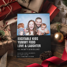 モダンでおもしろい引用文の家族写真クリスマス シーズンカード