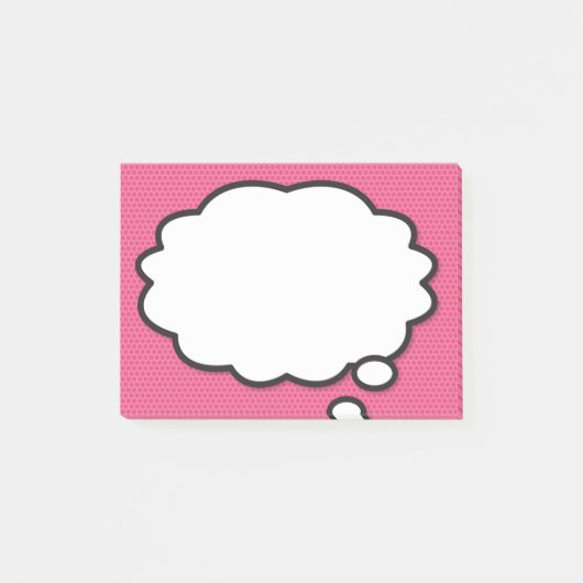 モダンでおもしろい漫画のフキダシ ピンク ポストイット (正面)