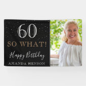 モダンでおもしろい60歳だから何だという60歳の誕生日写真 横断幕 (横)