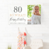 モダンでおもしろい80歳の誕生日フォト 横断幕 (インサイチュ)