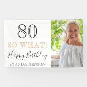 モダンでおもしろい80歳の誕生日フォト 横断幕 (横)