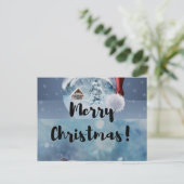 モダンでおもしろ可愛いクリスマスのトナカイ シーズンポストカード (スタンド正面)