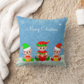 モダンでおもしろ可愛いクリスマスエルフの仲間たち クッション (ブランケット)