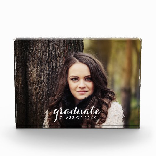 モダンでお洒落な卒業の写真 フォトブロック (正面)