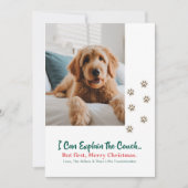 モダンでお茶目な犬の写真が入ったクリスマスグッズ シーズンカード (正面)