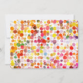 モダンでかわいいカラフルな水玉の子供の誕生日写真 サンキューカード (裏面)