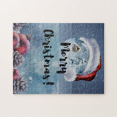 モダンでかわいいクリスマスのトナカイ ジグソーパズル (横)