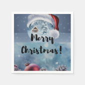 モダンでかわいいクリスマスのトナカイ スタンダードカクテルナプキン (正面)