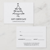 モダンでかわいいクリスマスツリーのギフト券 割引カード (正面/裏面)
