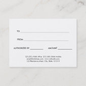 モダンでかわいいクリスマスツリーのギフト券 割引カード (裏面)