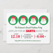 モダンでかわいいサンタクロースのクリスマスホリデーパーティー 招待状 (正面)