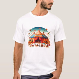 モダンでかわいいサーカス・カーニバル1歳の誕生日 Tシャツ