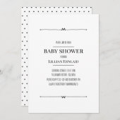 モダンでかわいいシンプルな男女兼用ベビーシャワー 招待状 (正面/裏面)