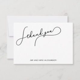 モダンでかわいいスクリプトとフェイクゴールドドット ありがとう サンキューカード