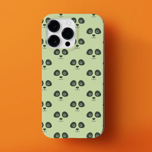 モダンでかわいいパンダの顔ライトグリーン Case-Mate iPhoneケース