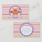 モダンでかわいいフクロウパターンパーソナライズな店 名刺 (正面/裏面)