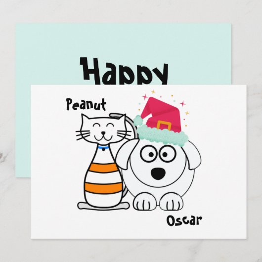 モダンでかわいいベストフレンド クリスマスカード (正面/裏面)