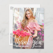 モダンでかわいい卒業おめでとう写真 ポストカード (正面/裏面)