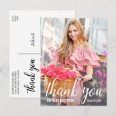 モダンでかわいい卒業おめでとう 卒業写真 ポストカード (正面/裏面)