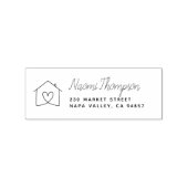 モダンでかわいい手描きの家の名前と住所のスタンプ ラバースタンプ (インプリント)