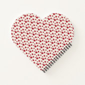 モダンでかわいい赤いハートの白い模様 ノートブック (裏面)