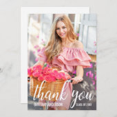 モダンでかわいらしい卒業は写真カード感謝していしています 案内状 (正面/裏面)